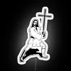 RGB Neon Sign Inspired Faithful Jesus with Sword Apparel Graphic