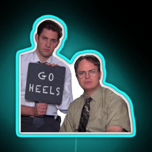 Jim And Dwight Go Heels RGB Neon Sign