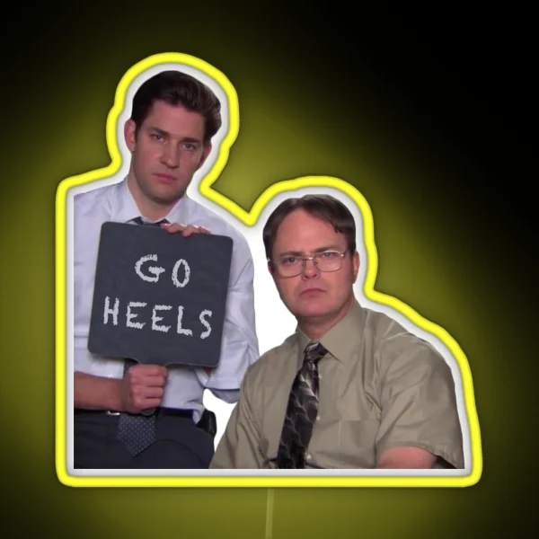 Jim And Dwight Go Heels RGB Neon Sign
