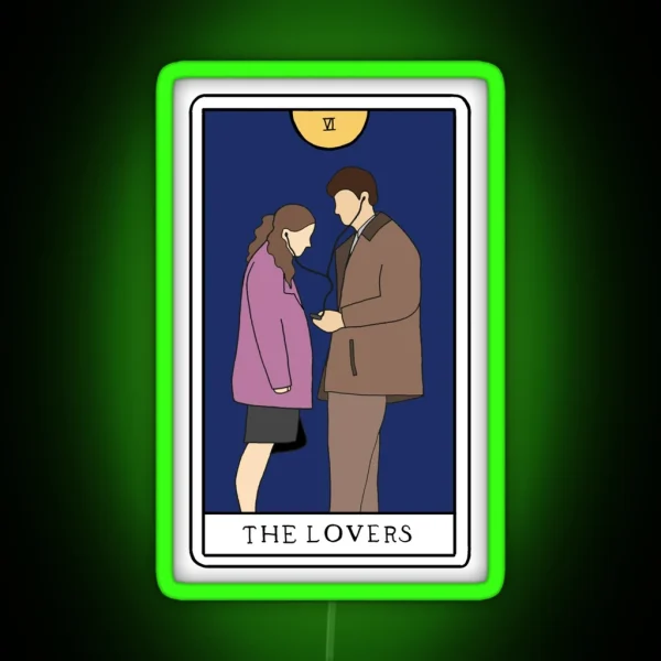 Jim And Pam Lovers Card RGB Neon Sign