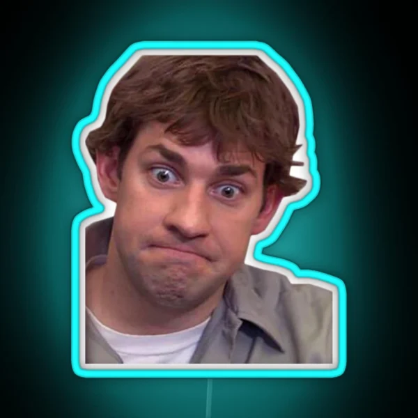 Jim Halpert Uncomfortable RGB Neon Sign