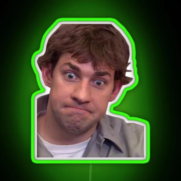 Jim Halpert Uncomfortable RGB Neon Sign