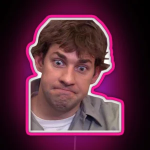 Jim Halpert Uncomfortable RGB Neon Sign