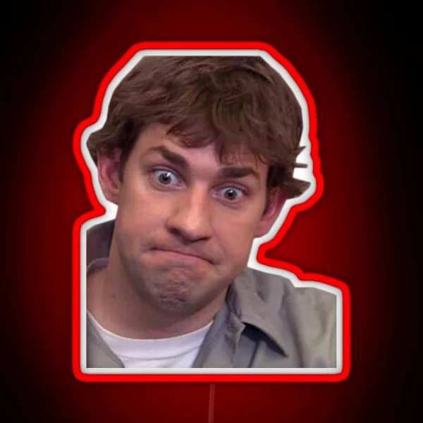 Jim Halpert Uncomfortable RGB Neon Sign