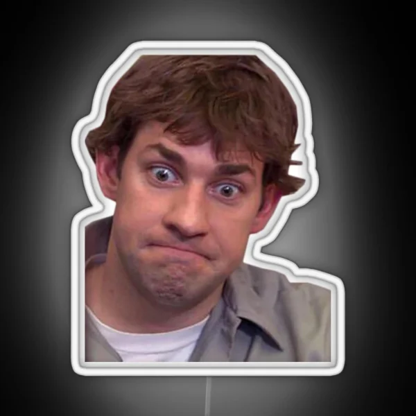 Jim Halpert Uncomfortable RGB Neon Sign