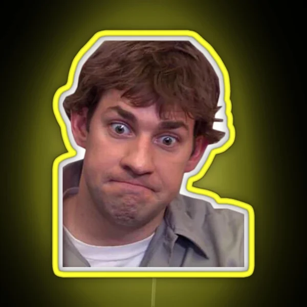 Jim Halpert Uncomfortable RGB Neon Sign