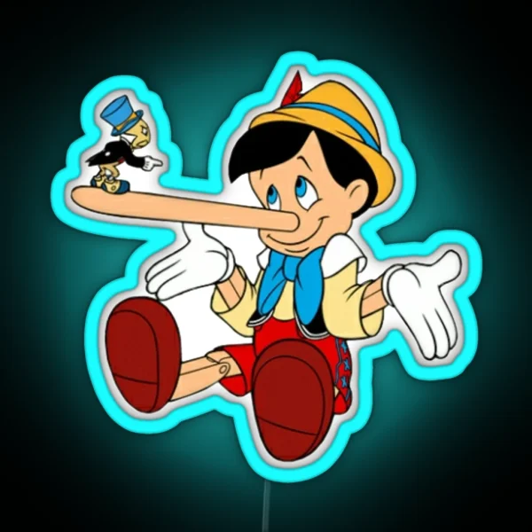 Jiminy Cricket Angry With Pinocchio RGB Neon Sign
