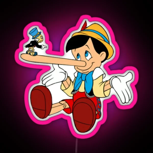 Jiminy Cricket Angry With Pinocchio RGB Neon Sign