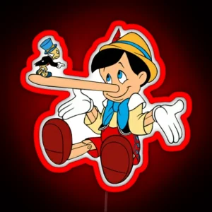 Jiminy Cricket Angry With Pinocchio RGB Neon Sign