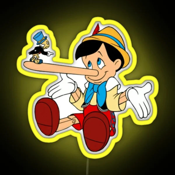 Jiminy Cricket Angry With Pinocchio RGB Neon Sign