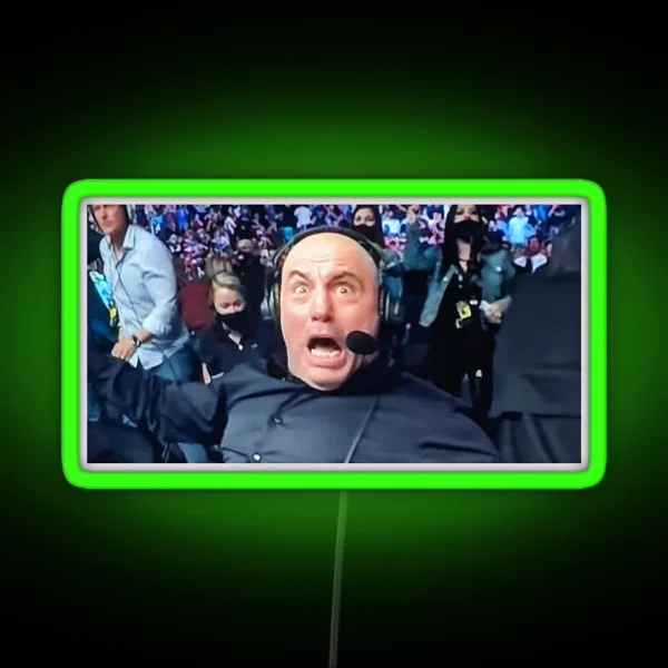 Joe Rogan UFC Commentary Reaction RGB Neon Sign