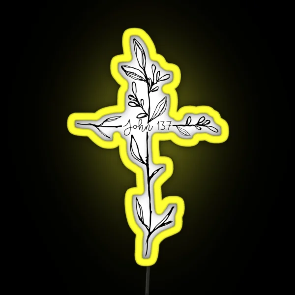 John 13 7 Cross RGB Neon Sign