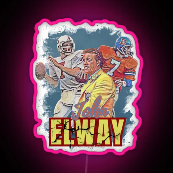 John Elway Fan Art RGB Neon Sign
