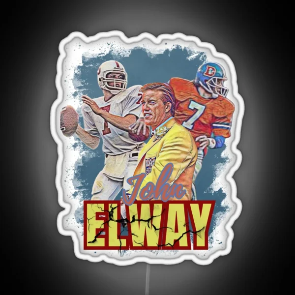 John Elway Fan Art RGB Neon Sign