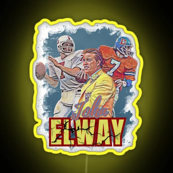 John Elway Fan Art RGB Neon Sign