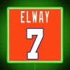 John Elway's iconic face shines bright in multicolor RGB lighting.