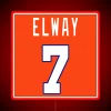 Authentic John Elway Broncos NFL Legend Retro Neon Sign Display