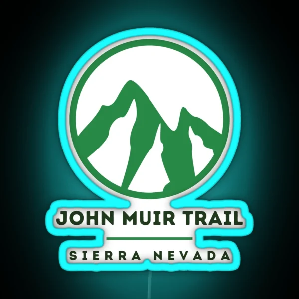 John Muir Trail Mountain Circle Design Dark Image For RGB Neon Sign