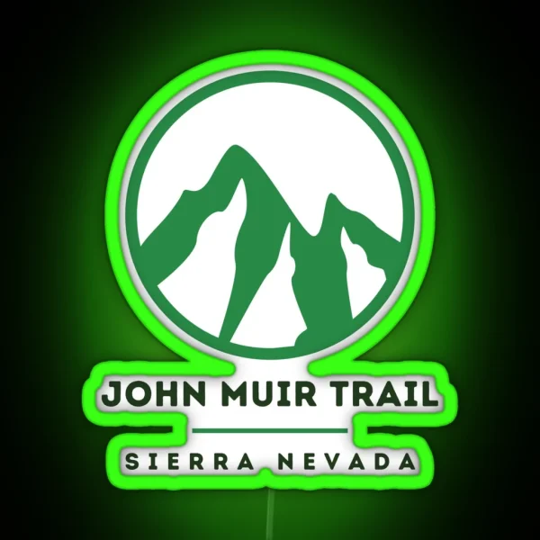 John Muir Trail Mountain Circle Design Dark Image For RGB Neon Sign