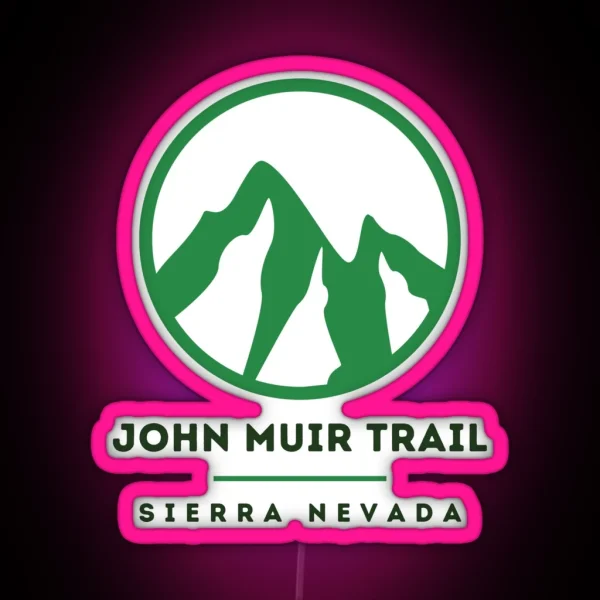 John Muir Trail Mountain Circle Design Dark Image For RGB Neon Sign