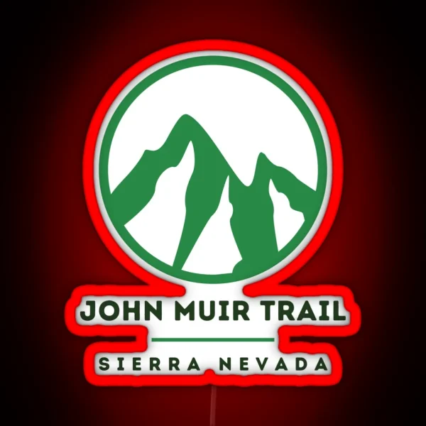 John Muir Trail Mountain Circle Design Dark Image For RGB Neon Sign