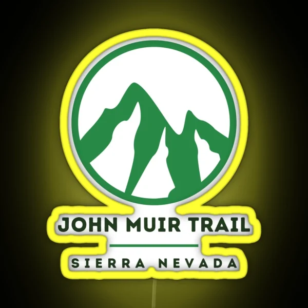 John Muir Trail Mountain Circle Design Dark Image For RGB Neon Sign