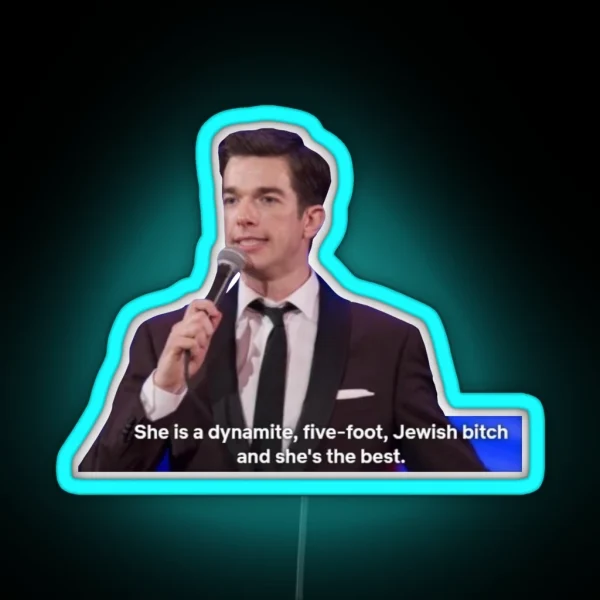 John Mulaney Jewish RGB Neon Sign