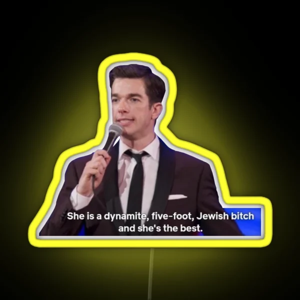 John Mulaney Jewish RGB Neon Sign