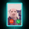 Neon LED lighted novelty decor with funny pork calling humor