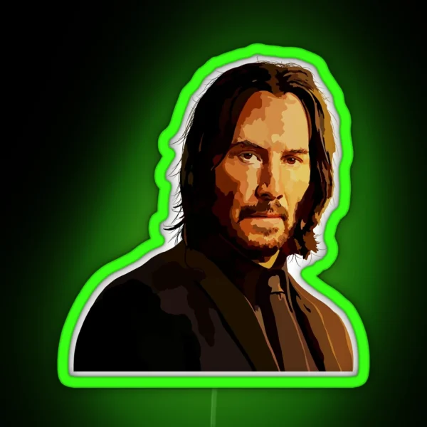 John Wick Fanart Drawing RGB Neon Sign