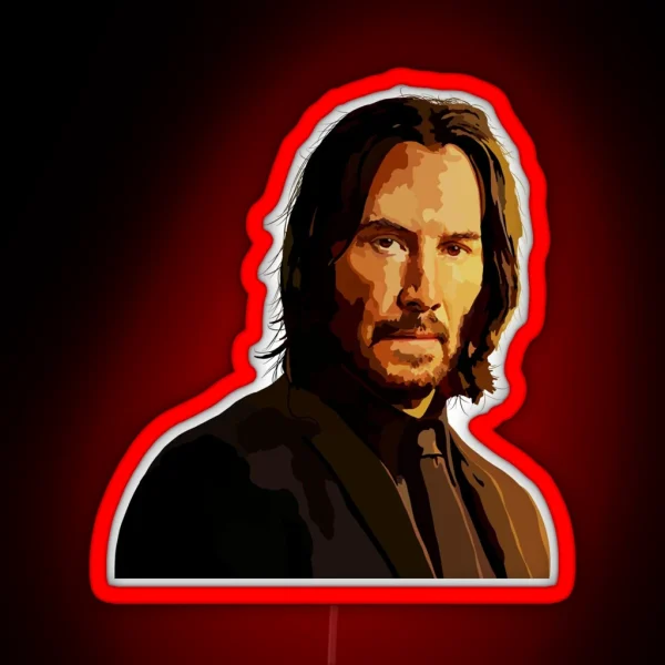 John Wick Fanart Drawing RGB Neon Sign
