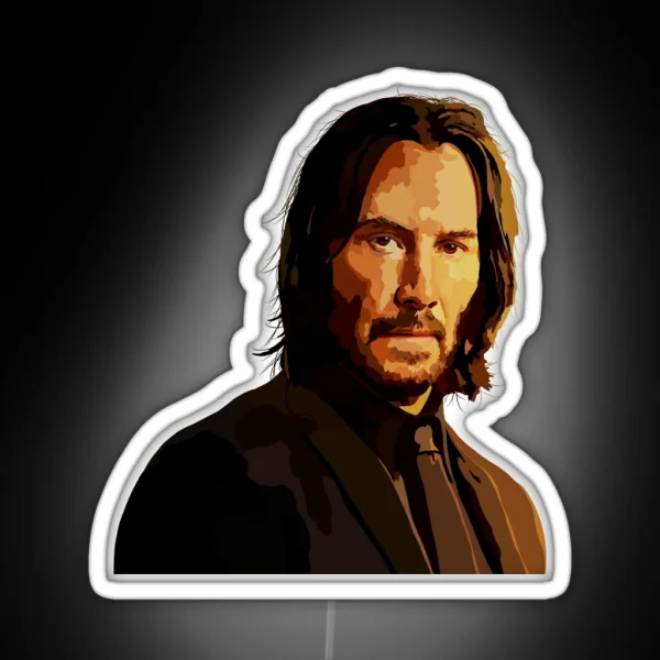 John Wick Fanart Drawing RGB Neon Sign
