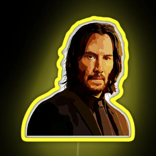 John Wick Fanart Drawing RGB Neon Sign