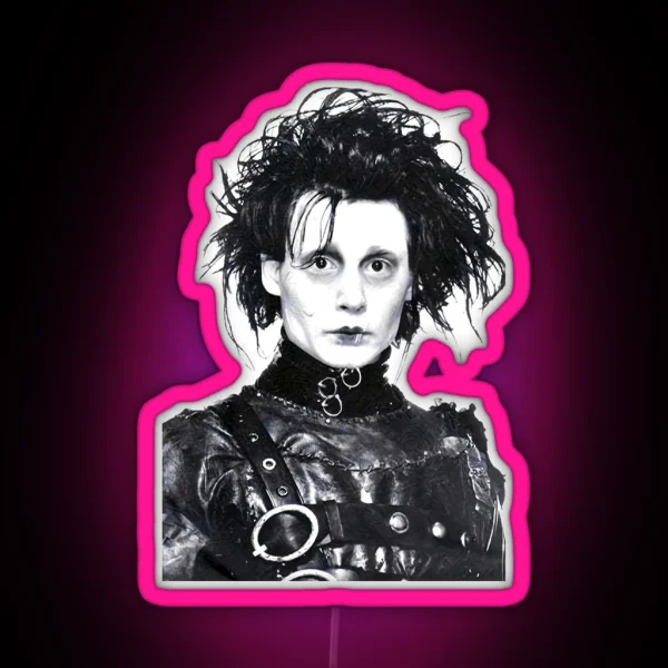 Johnny Depp Edward Scissorhands RGB Neon Sign