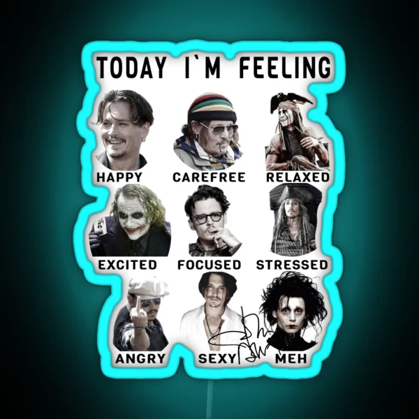 Johnny Depp Funny Feelings RGB Neon Sign