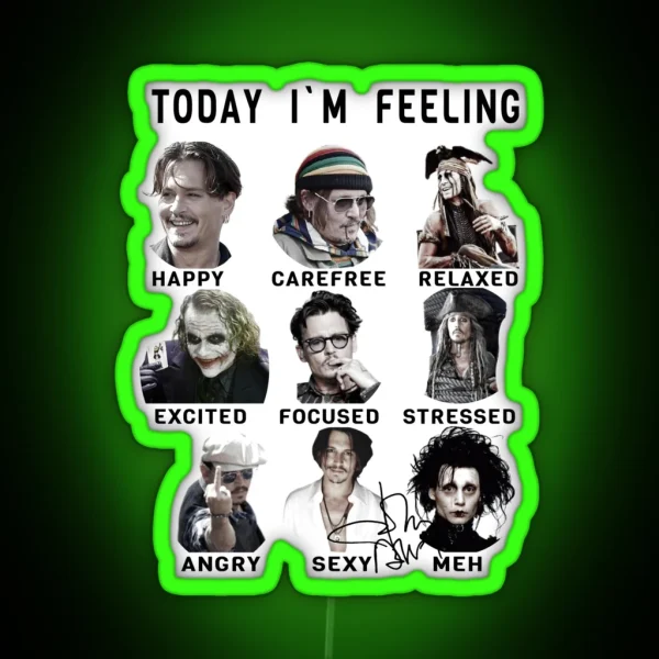 Johnny Depp Funny Feelings RGB Neon Sign