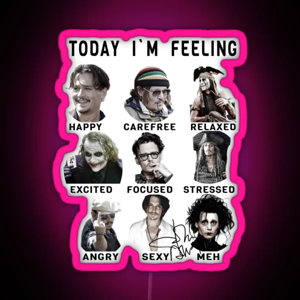 Johnny Depp Funny Feelings RGB Neon Sign