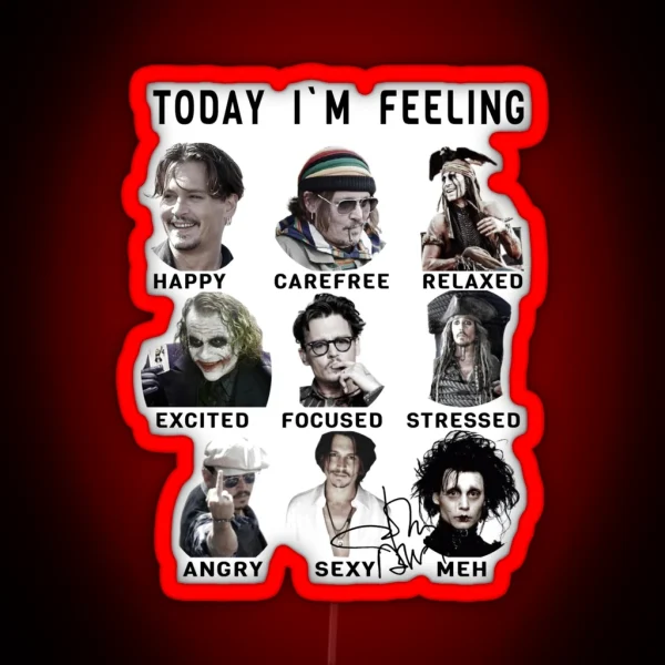 Johnny Depp Funny Feelings RGB Neon Sign