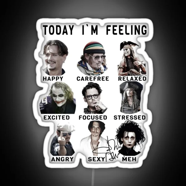 Johnny Depp Funny Feelings RGB Neon Sign