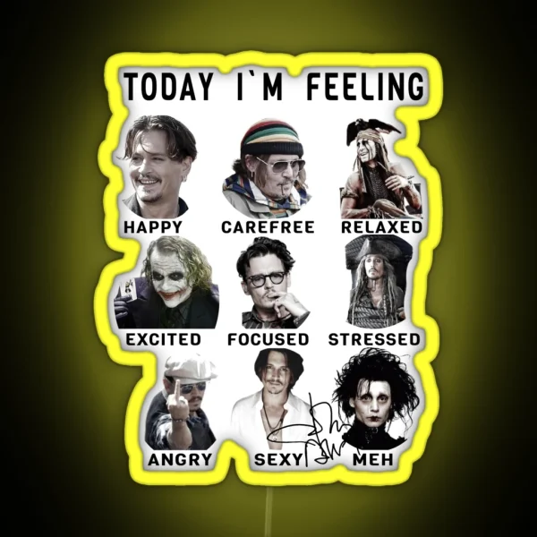 Johnny Depp Funny Feelings RGB Neon Sign