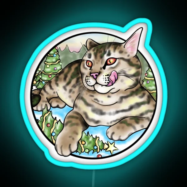 Jolakotturinn The Yule Cat RGB Neon Sign
