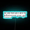 Vibrant Neon Wall Sign Decoration Inspired by Biblical Joshua Verses