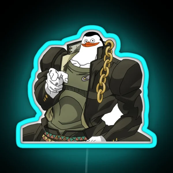 Jotaro Penguin Mashup RGB Neon Sign