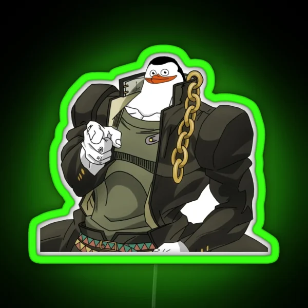 Jotaro Penguin Mashup RGB Neon Sign