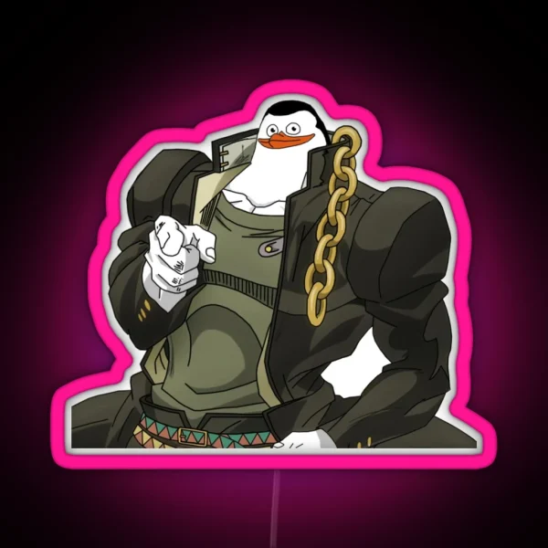 Jotaro Penguin Mashup RGB Neon Sign