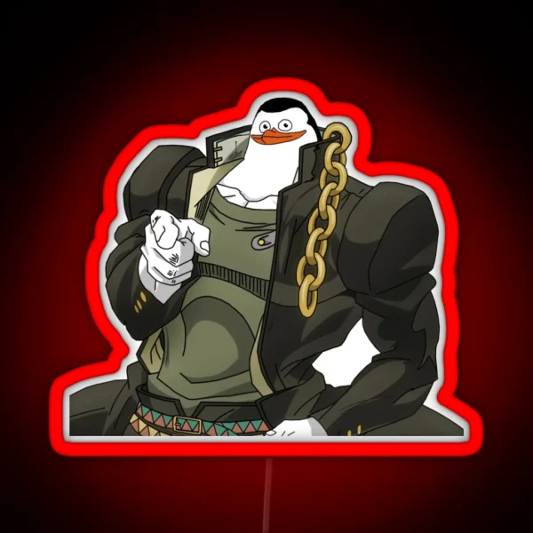 Jotaro Penguin Mashup RGB Neon Sign