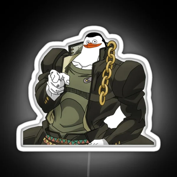 Jotaro Penguin Mashup RGB Neon Sign