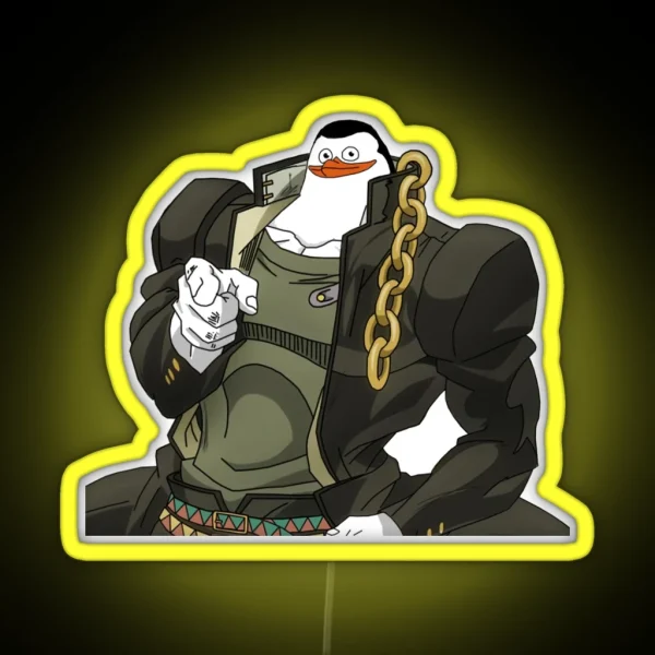 Jotaro Penguin Mashup RGB Neon Sign