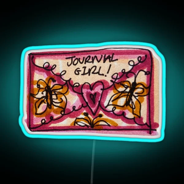 Journal Girl Envelope RGB Neon Sign