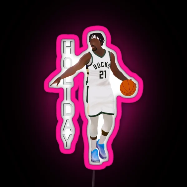 Jrue Holiday 21 Digital Drawing RGB Neon Sign